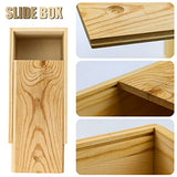 BILLIOTEAM 2 Pack Unfinished Wood Storage Box with Slide Lid,Blank Natural Wood Case Container for Christmas,Wedding,Party,Gift Jewelry Box,DIY BILLIOTEAM