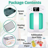 KORGOL Heat Press Machine for T Shirts, 7" × 5" Portable Mini Heat Press Fast Even Heat, Easy Press T Shirt Printer Machine with Insulated Base,for KORGOL