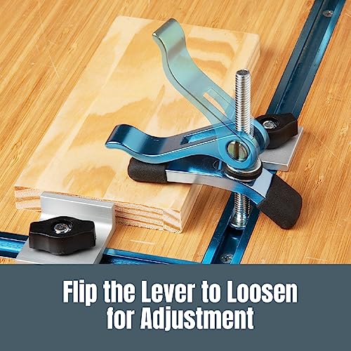 POWERTEC 71164 Aluminum Cam Clamp for Woodworking, 1/4”-20 Threaded Insert - 2PK POWERTEC