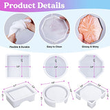 LET'S RESIN 18 Pcs Coaster Resin Molds Silicone, Coaster Molds with Round Square Octagon Shape Holder Molds for Epoxy Resin, DIY Art Craft Cup Mats LET'S RESIN