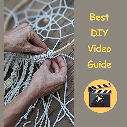 Mandala Life ART DIY Beginners Macrame Dream Catcher Kit - Set of 3 Wooden Rings Rope and Beads - Make Your Own Bohemian Wall Hanging -Hobby - WoodArtSupply