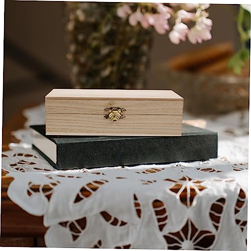 VOSAREA 9 Pcs clamshell wooden box mini containers obx jewelry moisennette jewelry Rustic Jewelry Chest jewelry organizer tray unfinished wood VOSAREA