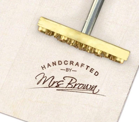 Custom Brass Branding Iron for Wood, Leather, and Food - Personalised Embossed Signature Tool TPFOON