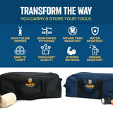 Rugged Tools Tool Bag Combo - Includes 1 Small & 1 Medium Toolbag - Organizer Tote Bags for Electrician, Plumbing, Gardening, HVAC & More Rugged Tools