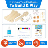 SparkJump DIY Guitar Wooden Building Kit: STEM Kits for Kids Age 8-10 - Wood Crafts for Kids Ages 4-8 and Up, Building Kits for Creative Play and SparkJump