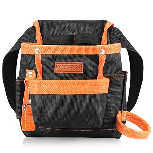 YOOFAN Tool Pouch - Tool Belt for Electrician Carpenter Construction Technician Gardening, Work Accessories for Men and Women, Orange YOOFAN