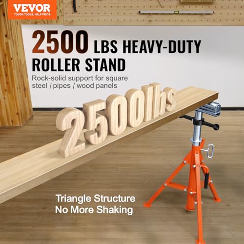 VEVOR Roller Stand, Heavy Duty 2500 LBS Load Capacity Tool Stand - 28"-52" Height Adjustable - Foldable Space-Saving Design - for Woodworking and VEVOR