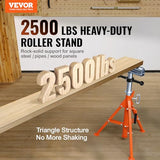 VEVOR Roller Stand, Heavy Duty 2500 LBS Load Capacity Tool Stand - 28"-52" Height Adjustable - Foldable Space-Saving Design - for Woodworking and VEVOR