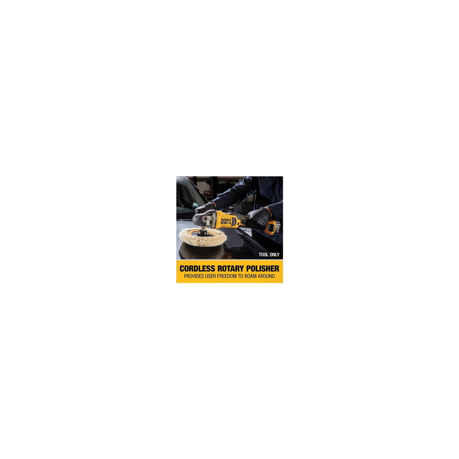 DEWALT 20V MAX* XR Cordless Polisher, Rotary, Variable Speed, 7-Inch, 180 mm, Tool Only (DCM849B) DEWALT