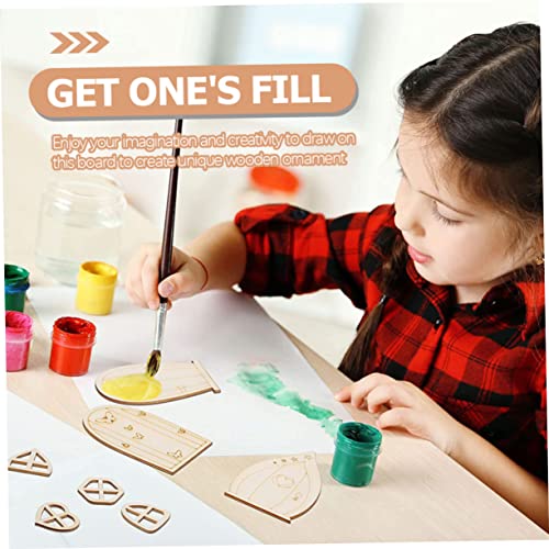 Yardwe 240 Pcs Mini Door Blank Fairy Door Garden Ornaments DIY Kits Unfinished Fairy Door House Windows Fairy Tale Door Mini Chips Unpainted Fairy Yardwe