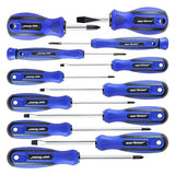 CARTMAN 12 Piece Magnetic Screwdriver Set - 6 Phillips and 6 Flat, Professional Cushion Grip Hand Tools Set CARTMAN