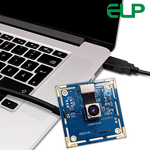 ELP 8mp USB Camera Autofocus 4K PC Camera Module for Computer and Raspberry Pi Mini UVC USB2.0 Webcam Board IMX179 Industrial Lightburn Camera Low ELP