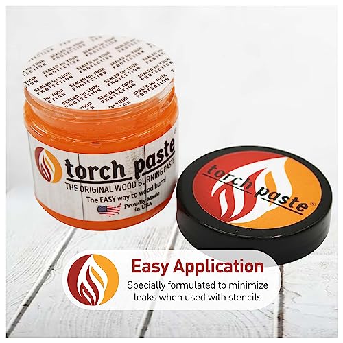 Torch Paste - The Original Wood Burning Paste | Made in USA | Heat Activated Non-Toxic Paste for Crafting & Stencil Wood Burning | Accurately & - WoodArtSupply