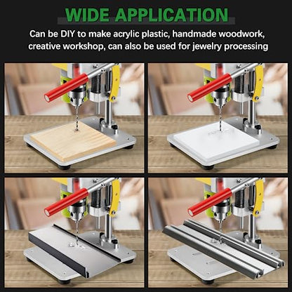 Mini Drill Press, Benchtop Drill Press Adapter for Hand Drill, CNC Small Drill Press 7-Speed Portable Precision Drilling Machine B10 Chuck for DIY - WoodArtSupply