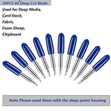 Elefama Deep Cut Blades for Ｃricut Explore Air 2 Air Maker Expression Vinyl Fabric 30PCS 60 Degree for Ｃricut Knife Cutting Blades Replacement Elefama