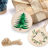 OurWarm 100pcs Natural Wood Slices 3.5inch, DIY Wooden Christmas Ornaments Unfinished Predrilled Wood Circles for Crafts Centerpieces Holiday Hanging OurWarm