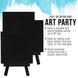 U.S. Art Supply 3" x 3" Stretched Black Canvas with 5" Mini Black Wood Display Easel Kit (Pack of 12), Artist Tripod Tabletop Holder Stand - Painting US Art Supply