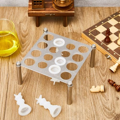 Yaocom 2 Pcs Chess Piece Holder for Casting Chess with 1 Holder and 4 Legs DIY Silicone Molds Accessories for Making Game Kit Set, 6.5 x 6.5 x 3 - WoodArtSupply