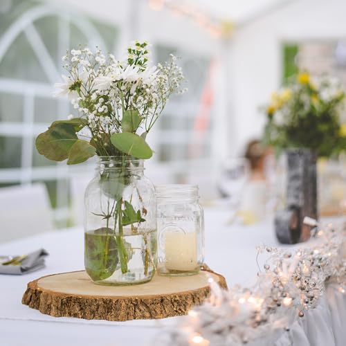 Large Wooden Slices for Centerpieces, 11-12" Unfinished Wood Cutouts, Wood Circles for Wedding, Table Decor Party and Home Decoration SENMUT