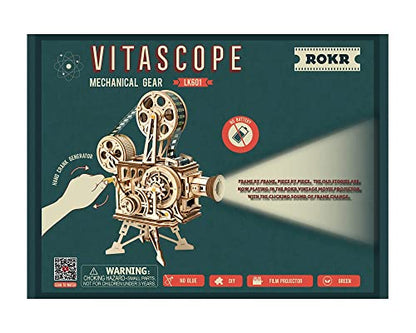ROKR 3D Wooden Puzzles Vitascope for Adults - Model Building Kits Mechanical Construction for Adults to Build, Educational Brain Teaser DIY Crafts Kits, Halloween Collection Gifts for Men (Vitascope)
