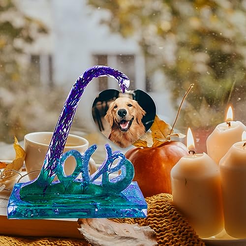 Large Picture Frame Resin Molds, Love Letter Heart Silicone Molds for Epoxy Resin, Unique Heart and Stand Epoxy Casting Mold for DIY Photo Frame Art Wehous