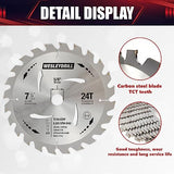 wesleydrill 12 Packs Circular Saw Blade Set, 7-1/4" x 24-Tooth, Carbon Steel, 5/8 Inch Arbor, DIY Cutting for Wood, Laminate, Wood Composites, wesleydrill