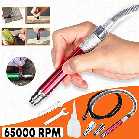 CALIDAKA Micro Air Pencil Type Die Grinder, Air-Powered Micro Die Grinder,65000 RPM Pneumatic Pencil Grinder Tool,High Speed Micro Pneumatic Air CALIDAKA