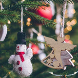 PartyKindom 4PCS Christmas Cutout Wood Chips Unfinished Christmas Crafts Christmas Hanging Cutouts Wood Cutout Xmas Wooden Ornament Wooden Snowflake PartyKindom