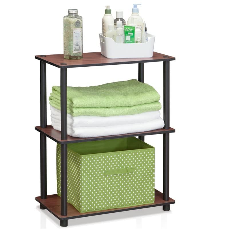 Furinno Turn-N-Tube 3-Tier Compact Multipurpose Shelf Display Rack, Dark Cherry Furinno