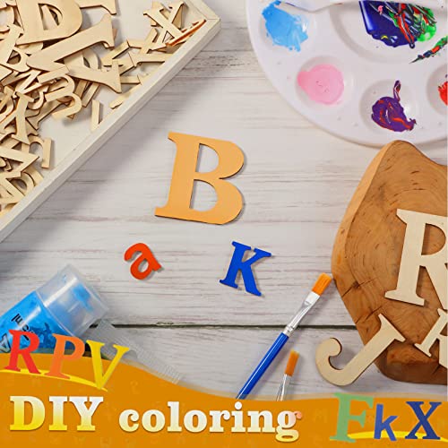 260 Pieces 1 Inches and 2 Inches Wooden Letters Unfinished Wood Alphabet Letter for Crafts Natural Blank ABCs Cutouts Small Home Wall Decor for