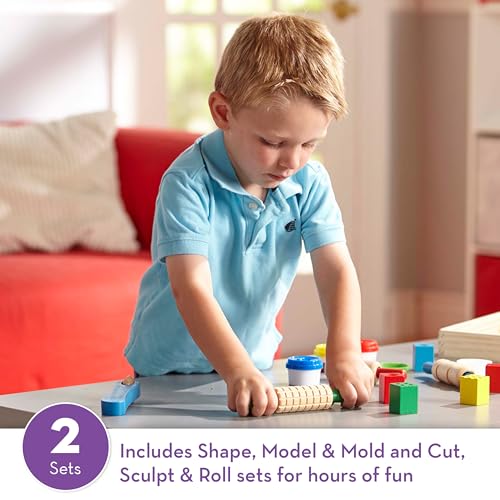 Melissa & Doug Clay Play Activity Set - With Sculpting Tools and 8 Tubs of Modeling Dough - Arts And Crafts For Kids, Clay Kits For Ages 3+ Melissa & Doug