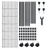 HealSmart Heavy Duty 6-Shelf Shelving with Wheels, with Hanging Hooks, Wire Shelving, Adjustable Storage Units, 29.92'' D x 13.98'' W x 71.65' H, 6 HealSmart