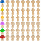 48-Piece Wooden Mushroom Set, 6 Different Sizes and Cute Shapes Unfinished Wooden Mushrooms Perfect for Art Project Crafting and Fairy Themed Spring Ioffersuper