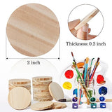 2 Inch 50 Pieces Wood Circles, GOH DODD Small Round Discs Unfinished Slices Blank Wooden Ornaments for DIY Crafts, School Projects, Decorations GOH DODD