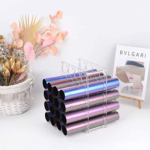 Vinyl Roll Storage 40-Holes Vinyl Storage Rack for Craft Room Vinyl Roll Holder for up to 40 Vinyl Rolls, Acrylic Material (2-Pack) volepet