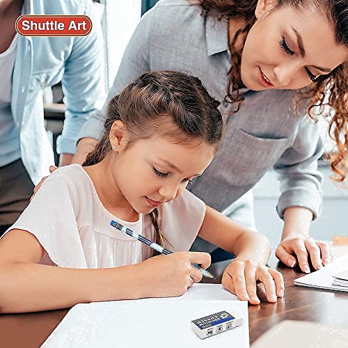 Shuttle Art Erasers and Mechanical Pencils Bundle, Set of 72 Pack Premium White Erasers Bulk + 84 Pack Bulk Mechanical Pencils Shuttle Art