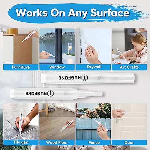 TRUGFONE Touch Up Paint Pen 4 Pack Pens Fillable Paint Touch Up Brush Pen for Walls Refillable Paint Touch Up Pen for Wall Repair Funiture Cabinet TRUGFONE