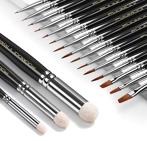 Miniature Model Paint Brushes Drybrush Set 18pcs for Effect, Fine Tip Model Painting - Professional Dry Brush Detail Paint Brushes for Tabletop & Fuumuui