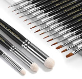 Miniature Model Paint Brushes Drybrush Set 18pcs for Effect, Fine Tip Model Painting - Professional Dry Brush Detail Paint Brushes for Tabletop & Fuumuui