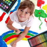 Sunnyglade 145 Piece Deluxe Art Set, Wooden Art Box & Drawing Kit with Crayons, Oil Pastels, Colored Pencils, Watercolor Cakes, Sketch Pencils, Paint Sunnyglade