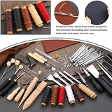 TLKKUE Leather Craft Tools Leather Working Tools Kit with Custom Storage Bag Leather Carving Tools Leather Craft Making for Cutting Punching Sewing TLKKUE