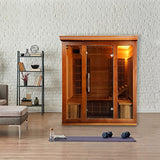 Radiant Saunas BSA1315 Cedar Elite 3-4 Person Infrared Sauna with 9 Carbon Heaters, Wood Blue Wave