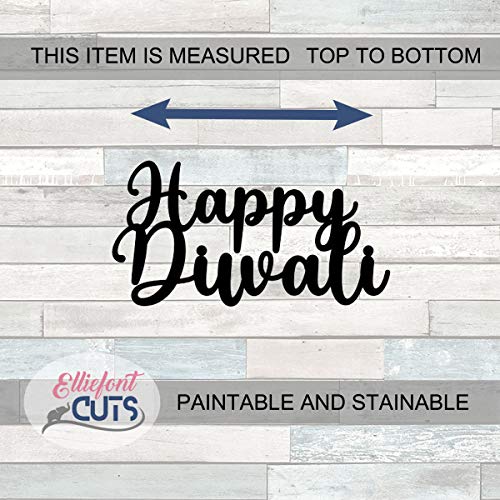 Happy Diwali Wood Cutouts for crafts, Laser Cut Wood Shapes 5mm thick Baltic Birch Wood, Multiple Sizes Available Elliefont Styles