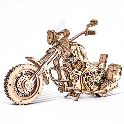 ROKR 3D Wooden Puzzles for Adults 1:8 Scale Motorcycle Model Car Kits to Build - DIY Wood Craft Hobbies for Adults/Men/Women for Teens/Dad/Mom - WoodArtSupply