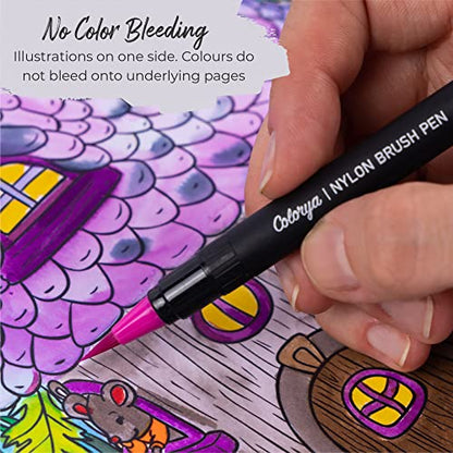 Adult Coloring Books by Colorya - A4 Size - Wonderful Little World Coloring Book for Adults - Premium Quality Paper, No Medium Bleeding, One-Sided
