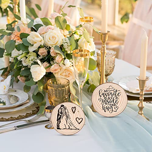 Wood Ornaments, Mathtoxyz Wood Slices 2.4-2.8 Inches 30 Pcs Rustic Unfinished Wood Log Discs Predrilled Wooden Circles for DIY Arts Crafts Halloween Mathtoxyz