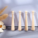 OLYCRAFT 60pcs Unfinished Mini Wooden Baseball Bats 3 Inch Half Drilled Natural Wood Baseball Bat Unpainted Baseball Bat Beads for Keychain OLYCRAFT