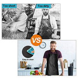 2 Pack Waterproof Rubber Vinyl Apron 40" Aprons for Men Heavy Duty Chemical Resistant Work Apron Extra Long Grilling Aprons with Adjustable Bib Apron Gotega