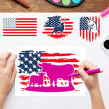 12pcs American Flag Stencil Star Stencils for Painting Union 50 Stars 1776 Military We The People Template for Flag Patriotic Wood Burning Stencils Pkqon