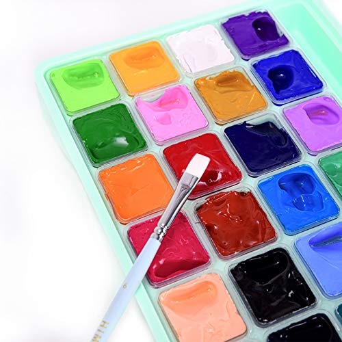 Buy HIMI Gouache Paint Set, 24 Colors x 30ml with Brushes and Palette.  Unique Jelly Design, Non-Toxic for Watercolor Canvas Paper, Perfect  Beginners, Students, Artists (Green) Online at desertcartINDIA
